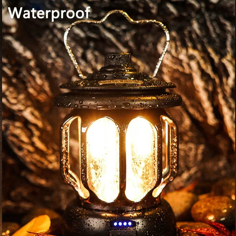 Outdoor Lantern Camping Tent Light Portable Retro Lighting Atmosphere Light LED Camping Light Adjustable Brightness