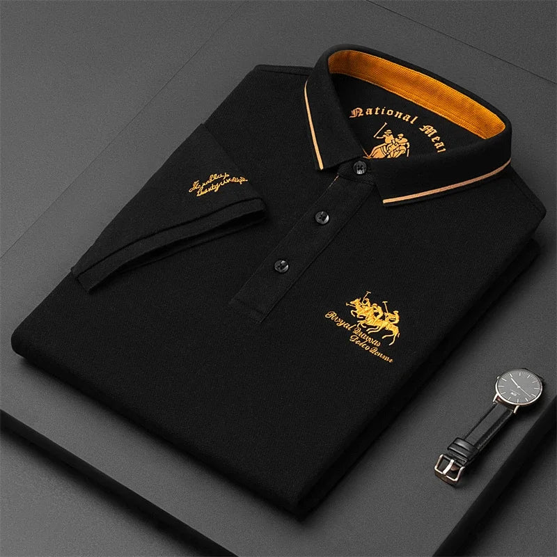🎩 Men’s Embroidered Short‑Sleeve Polo Shirt