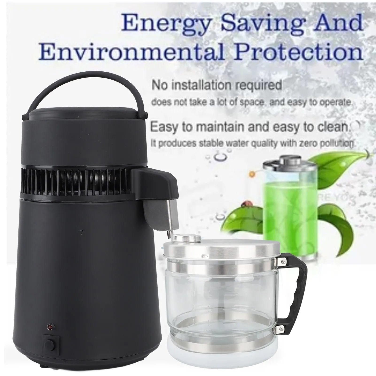 Distilled Water Storage Container  Distilled Water Glass Container Wide Compatibility Multi Purpose for Collection