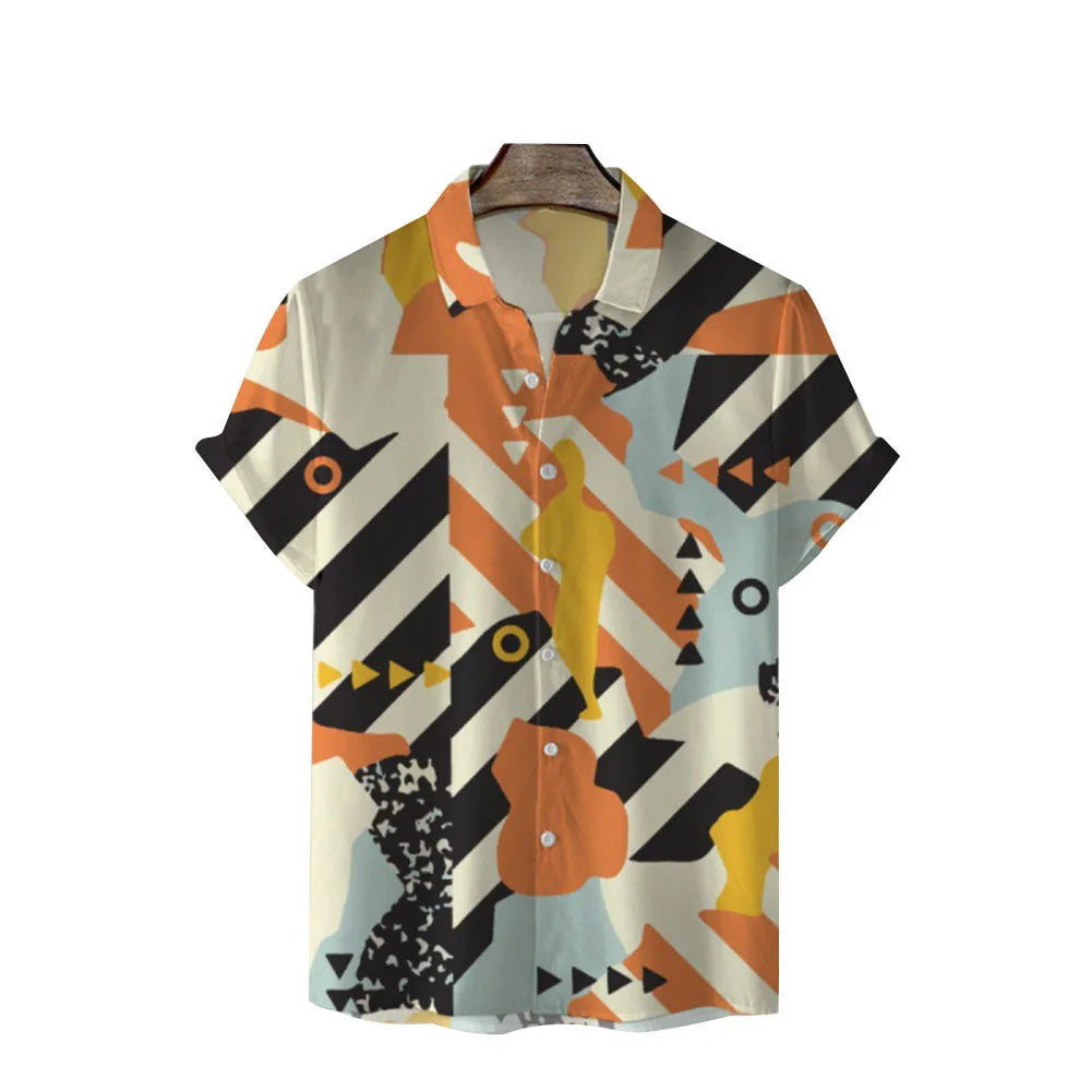 🌺  Summer New Hawaii Vacation Printed Short‑Sleeve Shirt