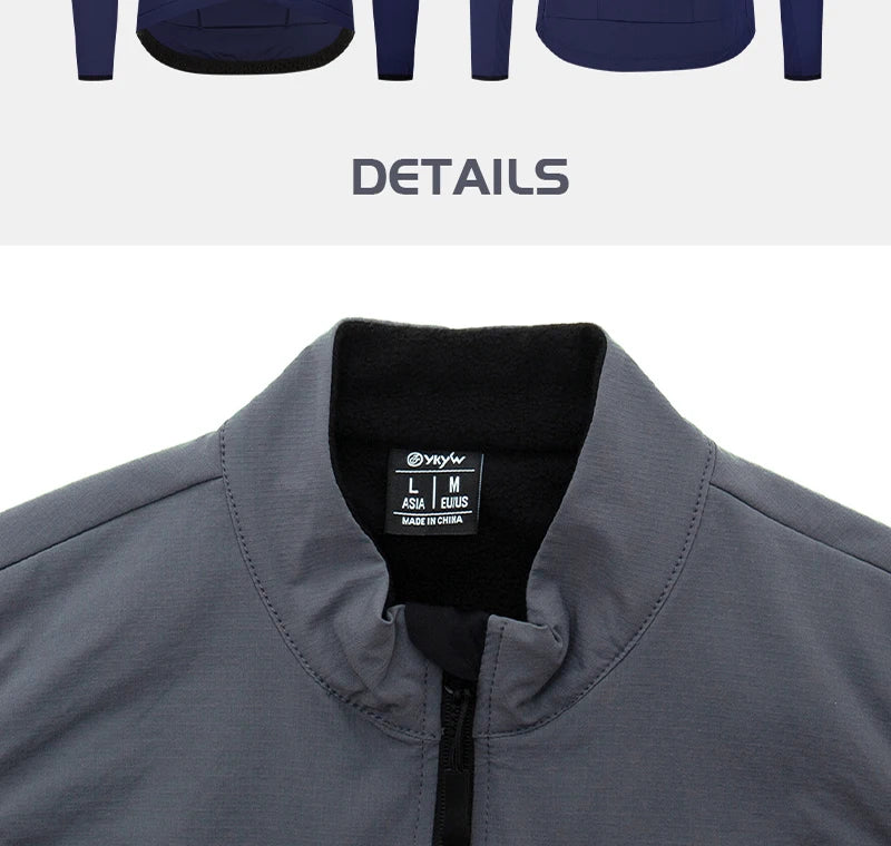 🚴 YKYW Thermal Fleece Cycling Jacket – Waterproof Windproof