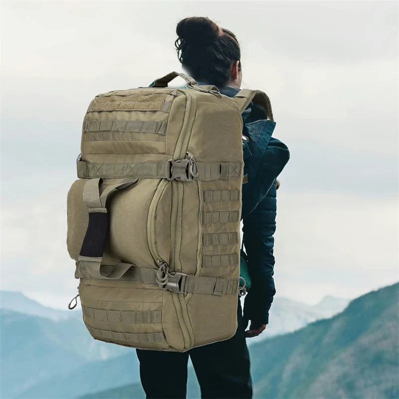 🎒 30L / 45L / 80L Tactical Duffle Backpack | 3‑in‑1 MOLLE Outdoor Bag Convertible design: works as backpack, duffle bag, or shoulder bag — tough, waterproof, built for travel, camping, and heavy use