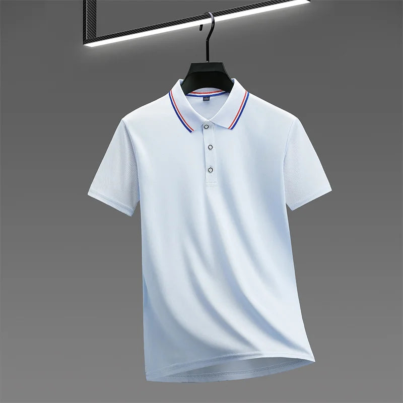🧥 Men’s Solid Colour Short Sleeve Polo Shirt – Summer Essential