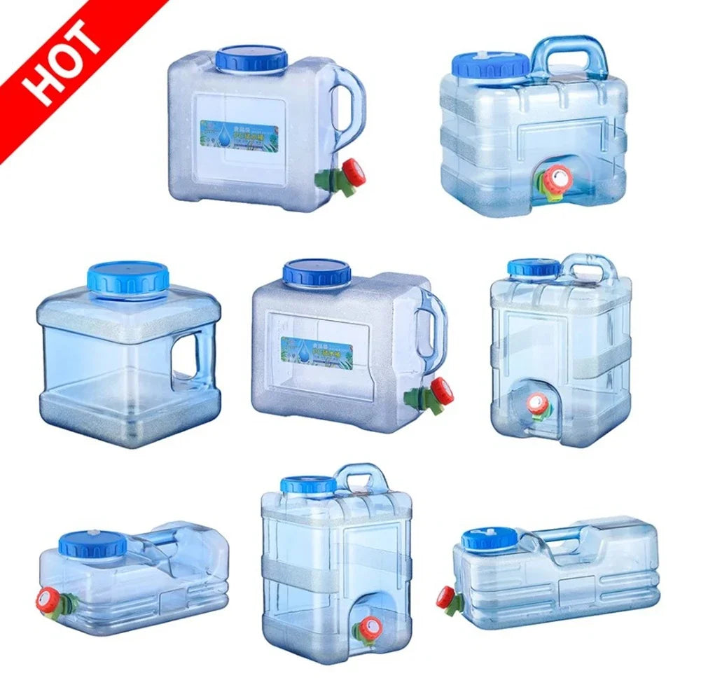 6/8/13/18L Water Container Portable Water Tank Container with Faucet No Leakage Large Capacity for Camping Cooking Water Storage