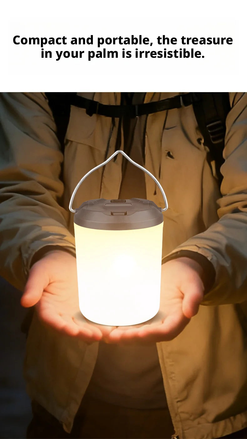 Outdoor Camping Lantern Atmosphere Tent Lighting Handheld Campsite Light Portable Illumination for Wilderness Adventures