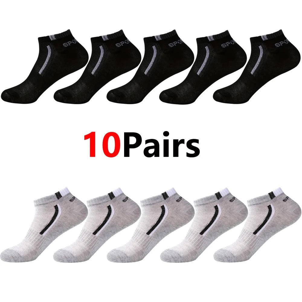 🧦 30 Pairs Men’s Mesh Ankle Socks | Color‑Block Sports & Casual