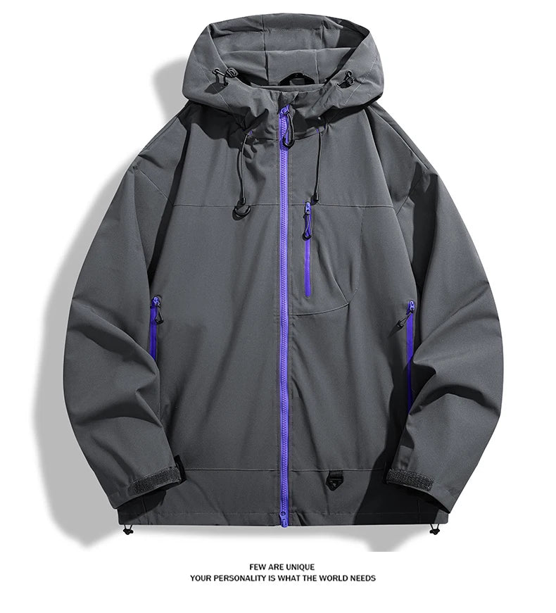 🧥 JNLN Unisex Waterproof Windbreaker – Single‑Layer Outdoor Jacket