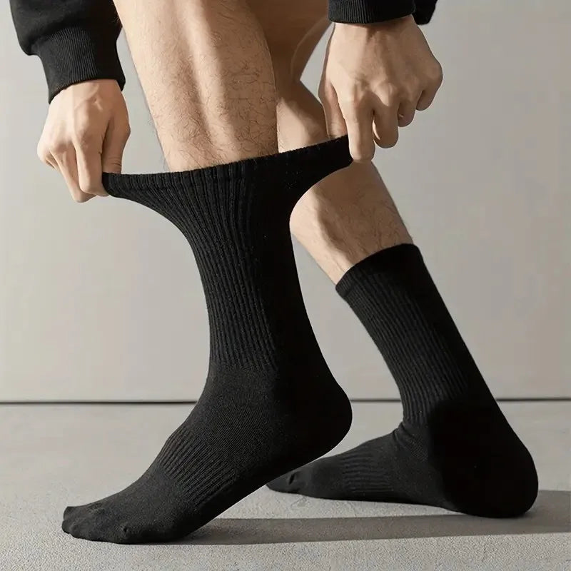 🧦 10 / 20 Pairs Neutral Solid Crew Socks | All‑Season Sports & Daily