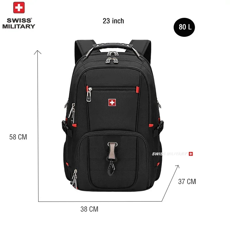 🎒 SWISS‑Style 17” Laptop Backpack | Waterproof + USB Charging