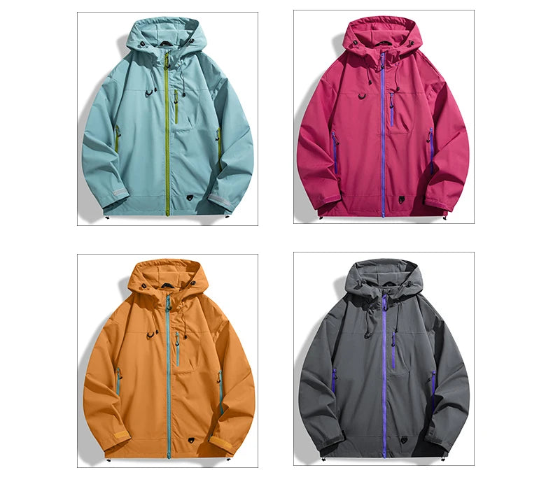 🧥 JNLN Unisex Waterproof Windbreaker – Single‑Layer Outdoor Jacket