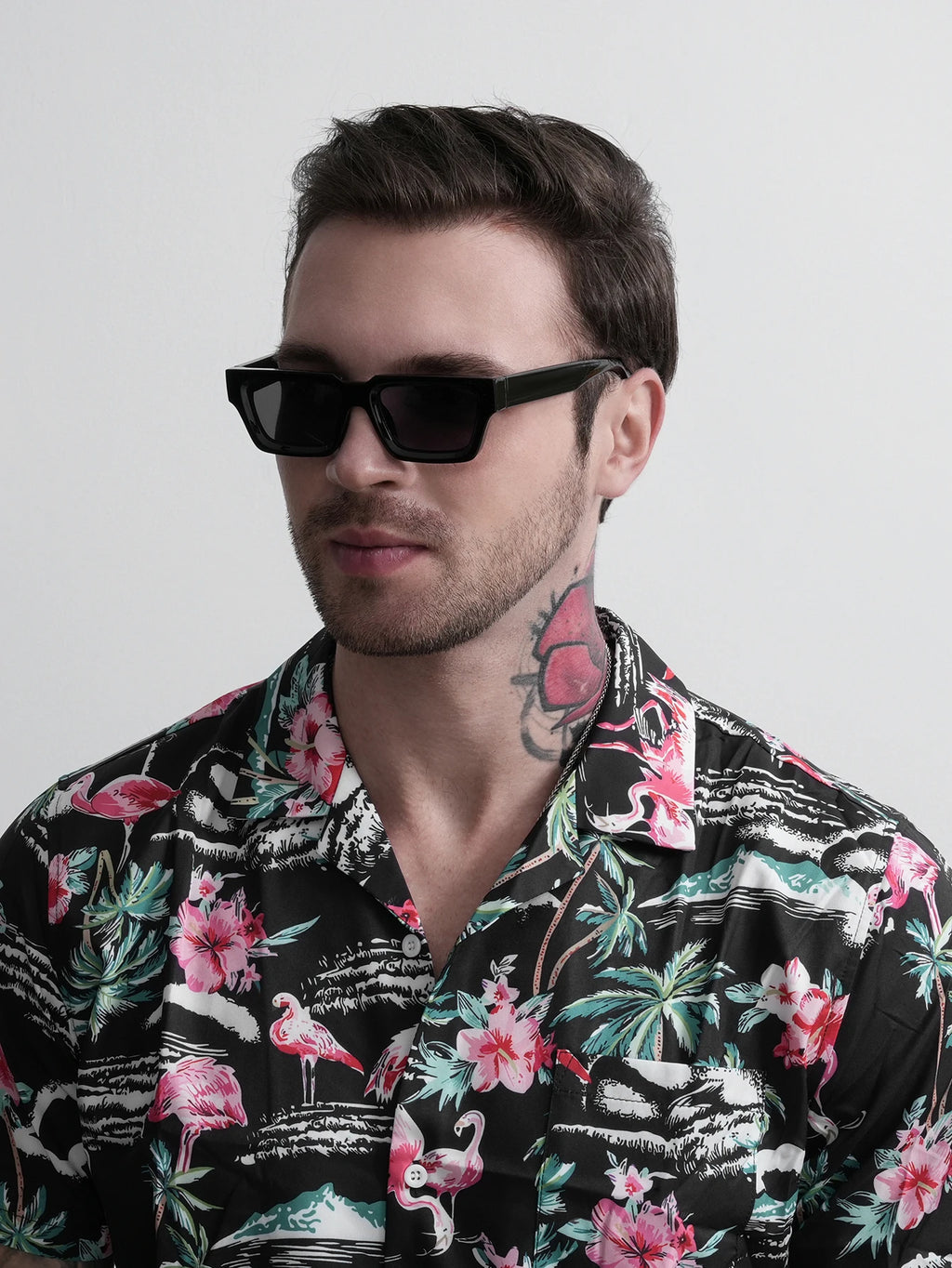 🕶️ Ruiao 2026 Black Small Rectangular Thick‑Frame Sunglasses