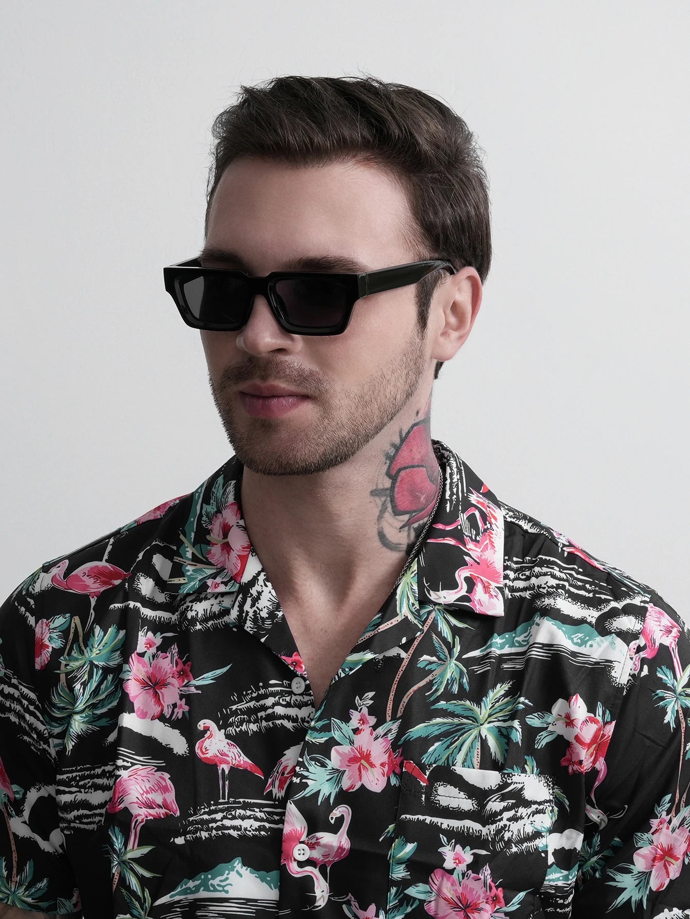 🕶️ Ruiao 2026 Black Small Rectangular Thick‑Frame Sunglasses