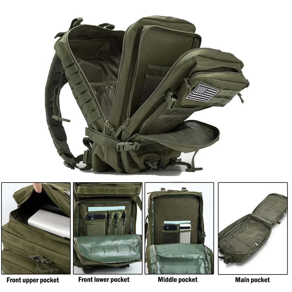 🎒 45L Tactical Backpack | 3‑Day Assault Rucksack