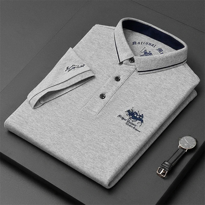🎩 Men’s Embroidered Short‑Sleeve Polo Shirt