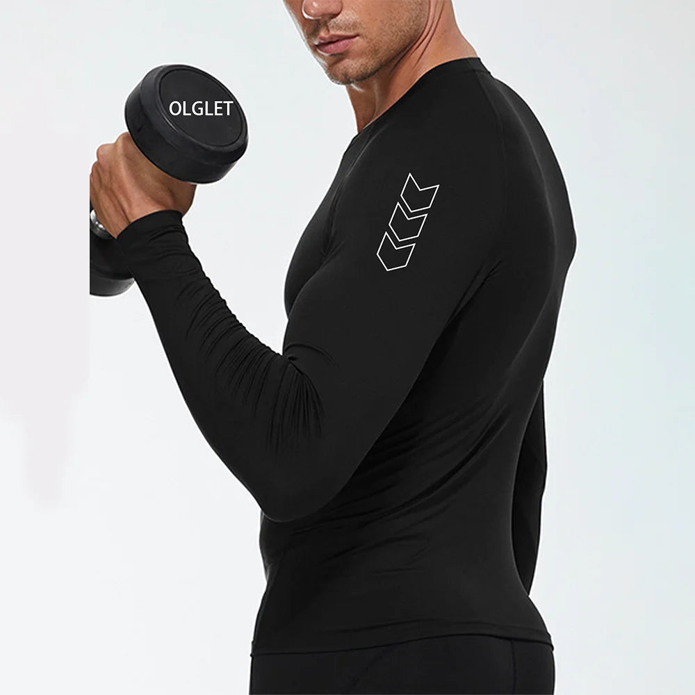 🖤 Men’s Black Compression Long Sleeve Base Layer