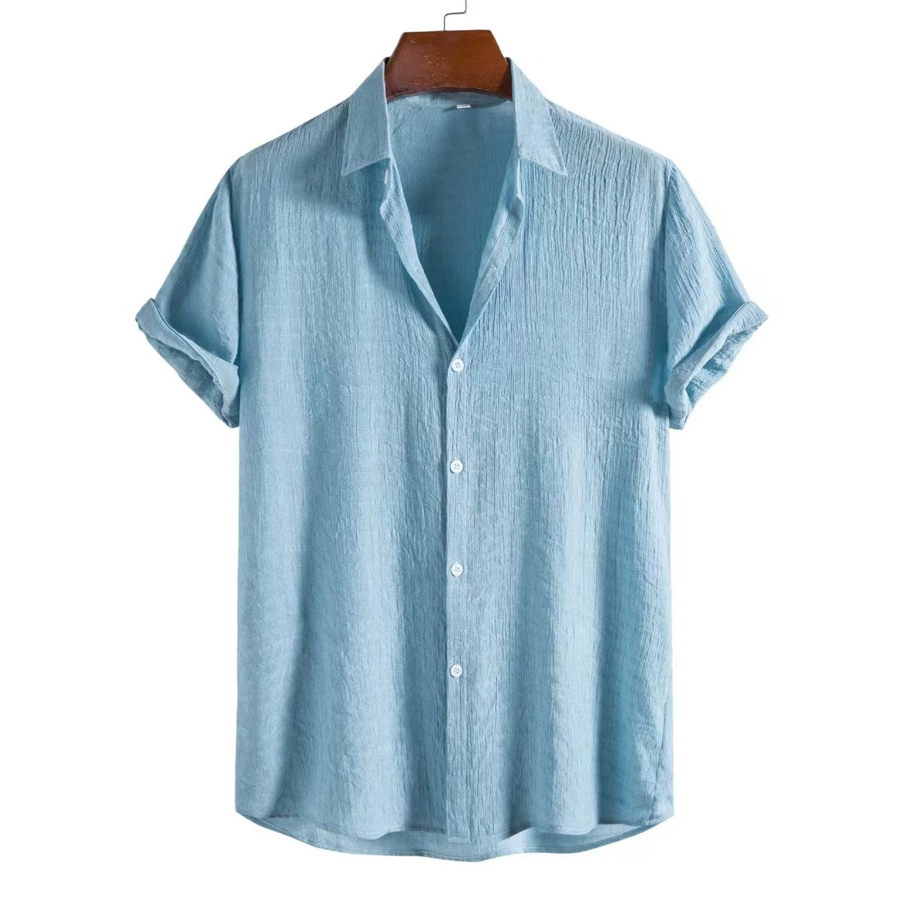 🌿 Men’s Cotton Linen Short Sleeve Shirt / Tee – Ultimate Summer Cool