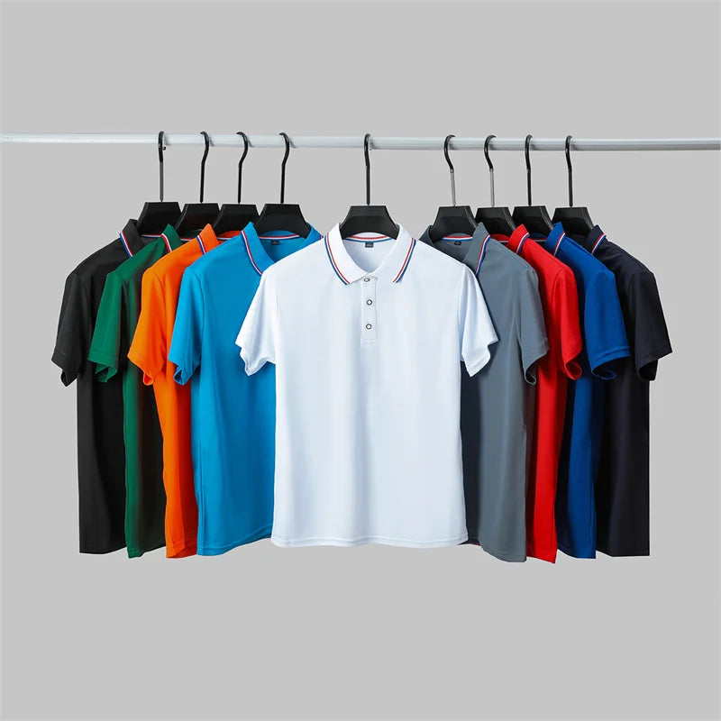 🧥 Men’s Solid Colour Short Sleeve Polo Shirt – Summer Essential
