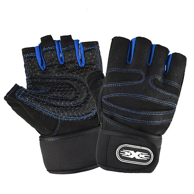 🧤 Half‑Finger Workout Gloves – With Wrist Wrap Support