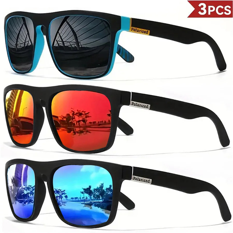 🕶️ Men’s Classic Square Sports Sunglasses (1/3/4 PCS Pack)