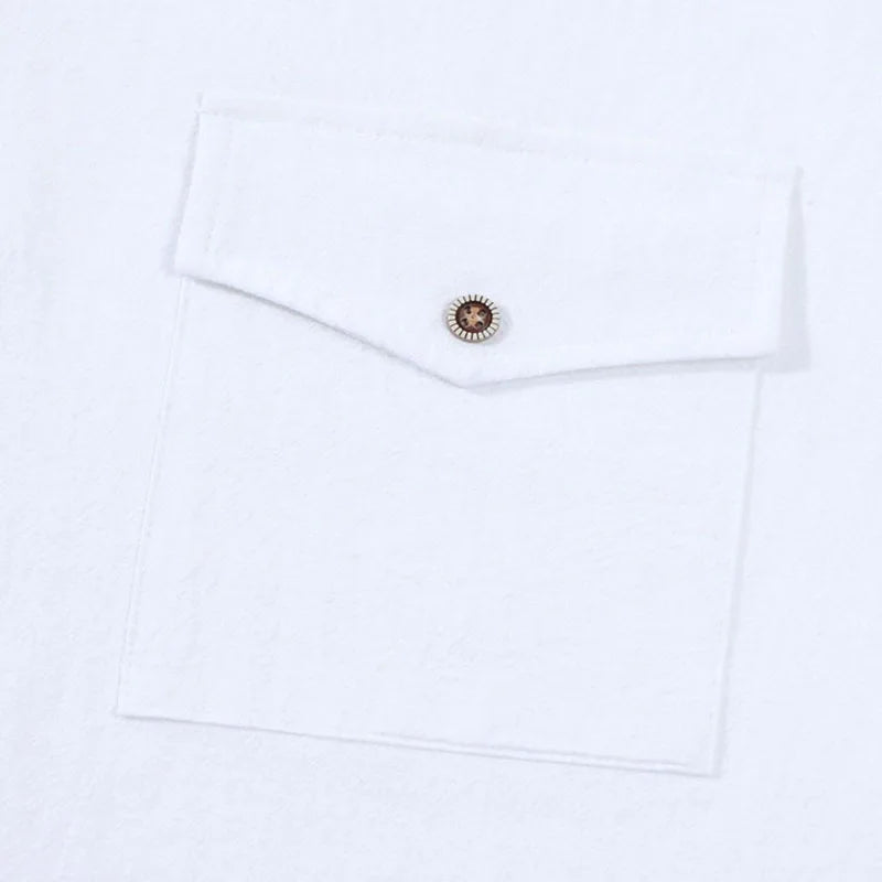 🌿 New Men’s Long‑Sleeve Linen‑Blend Casual Shirt