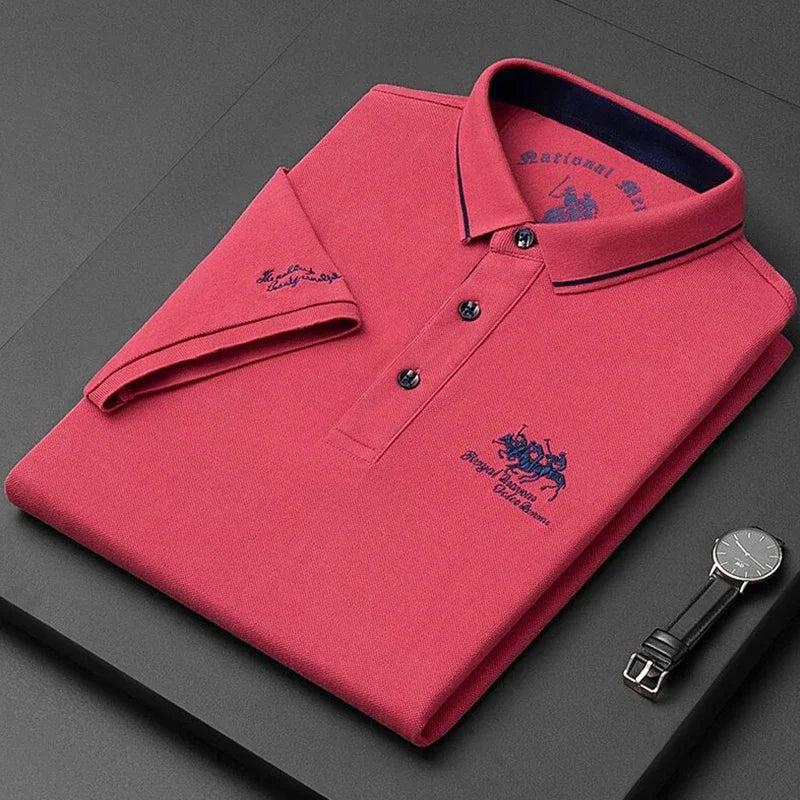 🎩 Men’s Embroidered Short‑Sleeve Polo Shirt