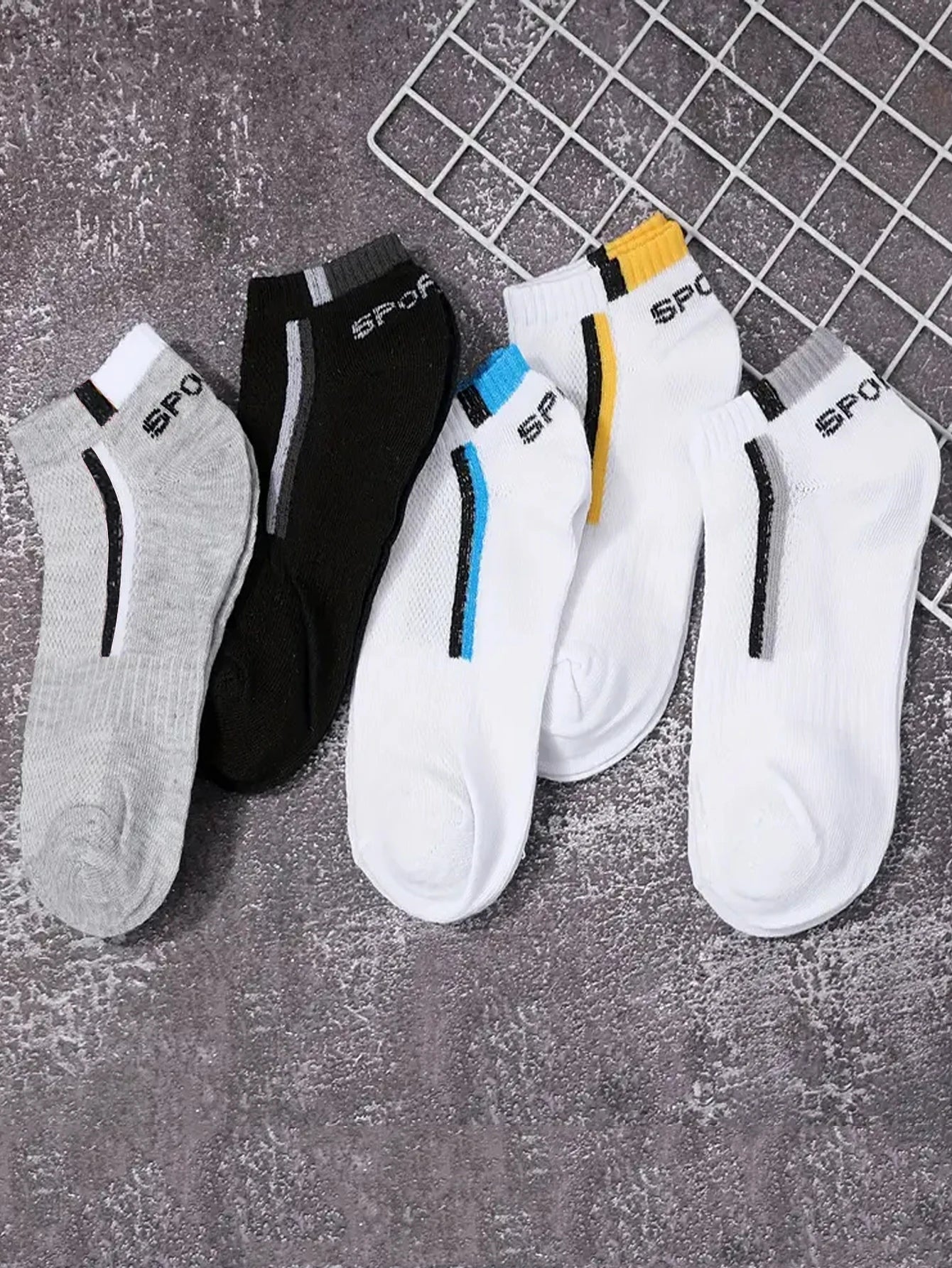 🧦 30 Pairs Men’s Mesh Ankle Socks | Color‑Block Sports & Casual