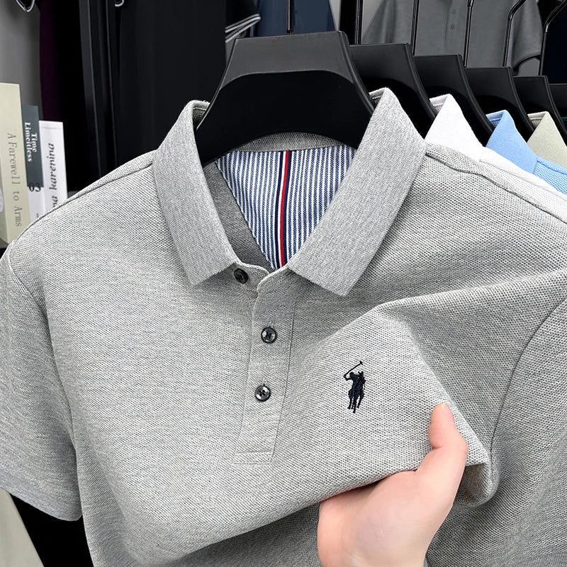 🐎 100% Pure Cotton Pony‑Embroidered Men’s Polo Shirt