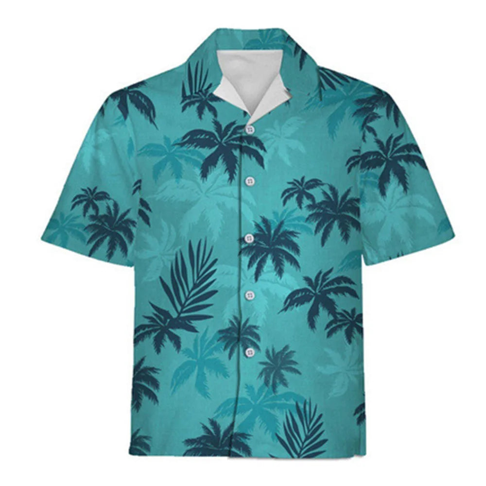 🌺  Summer New Hawaii Vacation Printed Short‑Sleeve Shirt