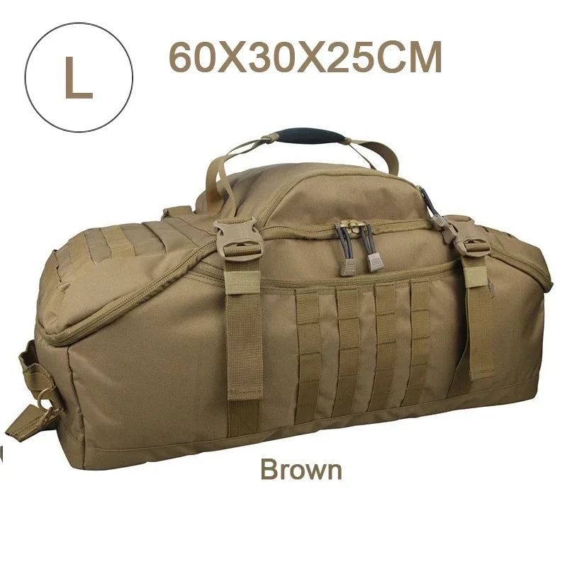 🎒 30L / 45L / 80L Tactical Duffle Backpack | 3‑in‑1 MOLLE Outdoor Bag Convertible design: works as backpack, duffle bag, or shoulder bag — tough, waterproof, built for travel, camping, and heavy use