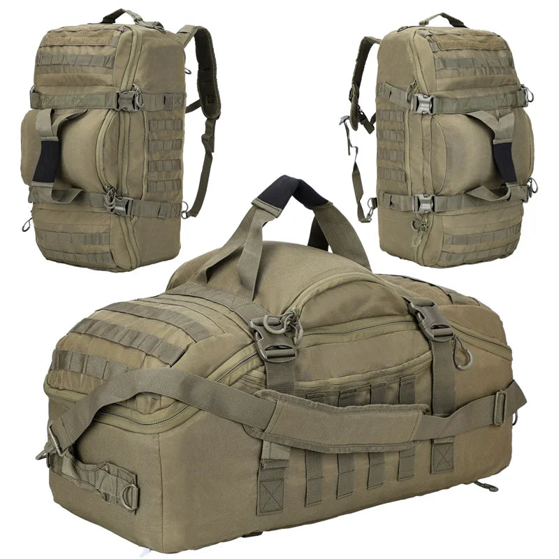 🎒 30L / 45L / 80L Tactical Duffle Backpack | 3‑in‑1 MOLLE Outdoor Bag Convertible design: works as backpack, duffle bag, or shoulder bag — tough, waterproof, built for travel, camping, and heavy use