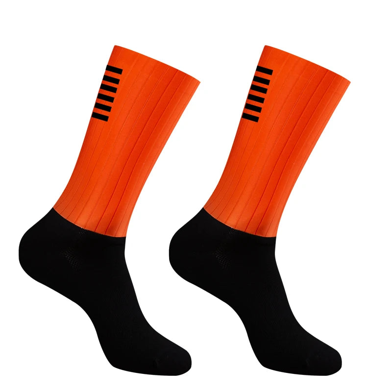 🧦 New Silicone Aero Cycling Socks | Anti‑Slip Men’s Sport Socks