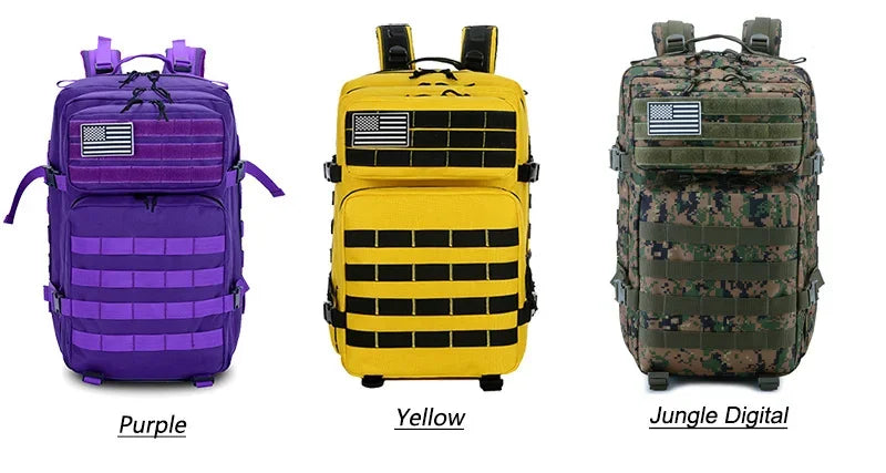 🎒 45L Tactical Outdoor Backpack | 3‑Day Molle Hiking Pack
