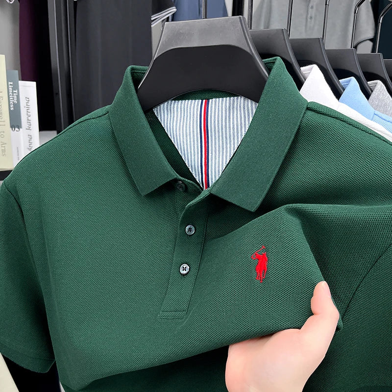 🐎 100% Pure Cotton Pony‑Embroidered Men’s Polo Shirt