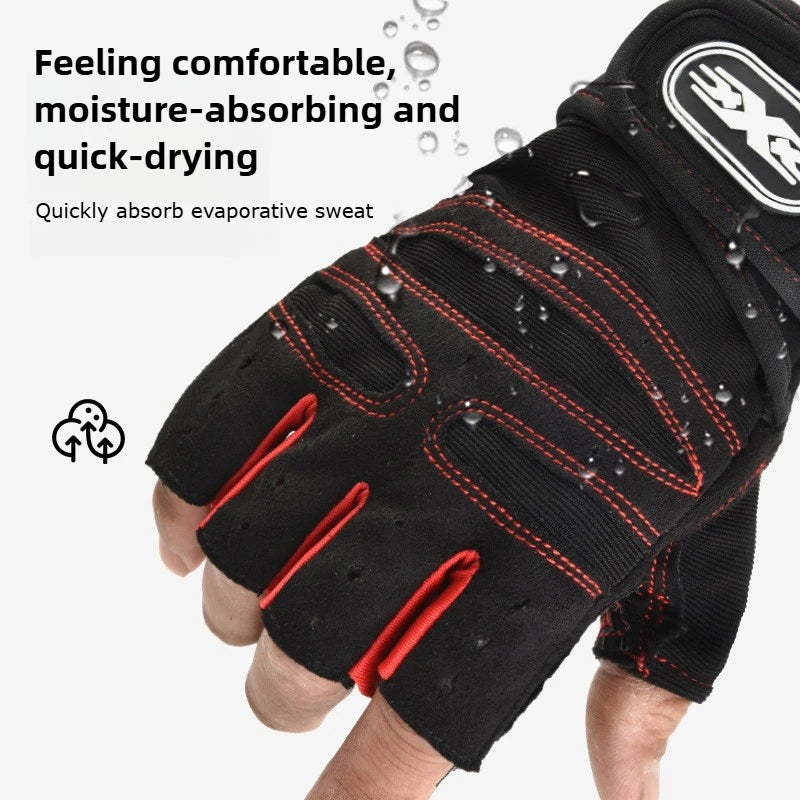 🧤 Half‑Finger Workout Gloves – With Wrist Wrap Support