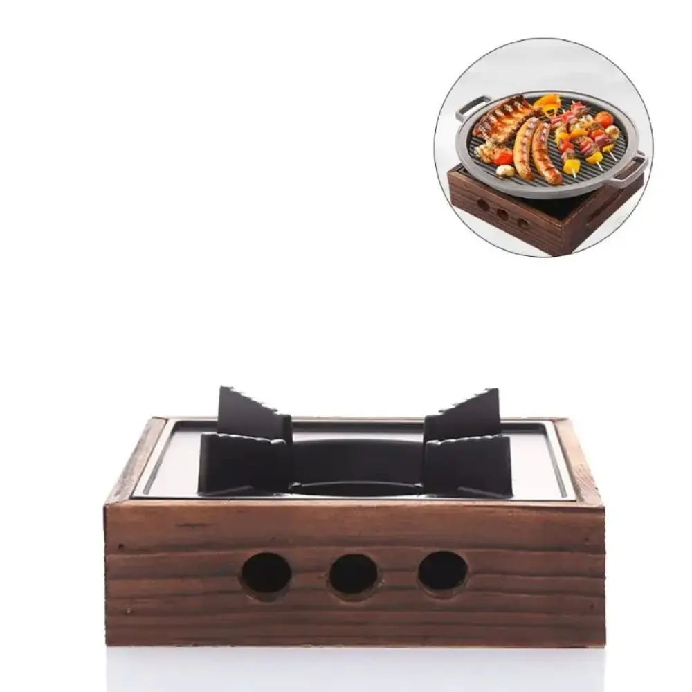 Commercial Wooden Cooking Grills Stove Square Multi-functional Barbecue Cooking Oven Portable Solid Stoves Outdoor