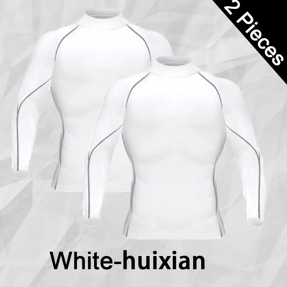 🧣 Men’s Turtleneck Compression Long Sleeve Rash Guard