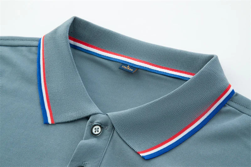 🧥 Men’s Solid Colour Short Sleeve Polo Shirt – Summer Essential