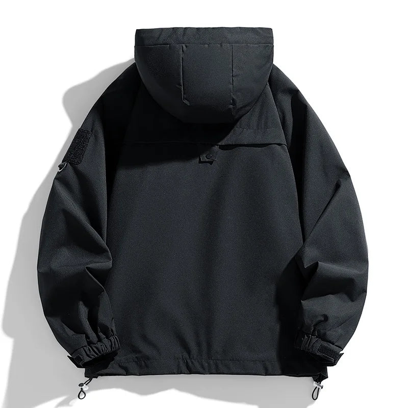 🧥 Men’s Black Softshell Windbreaker Bomber Jacket