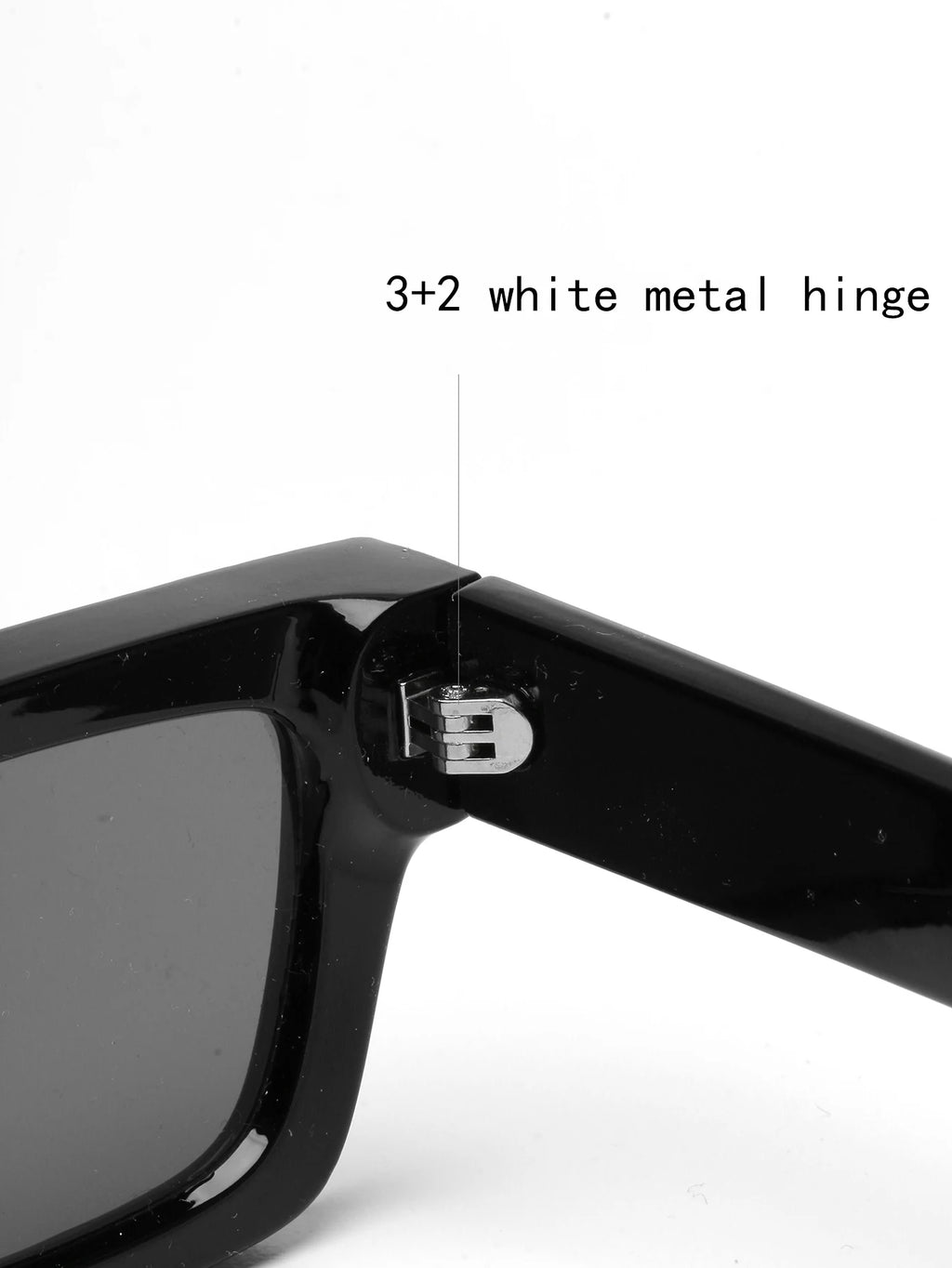 🕶️ Ruiao 2026 Black Small Rectangular Thick‑Frame Sunglasses