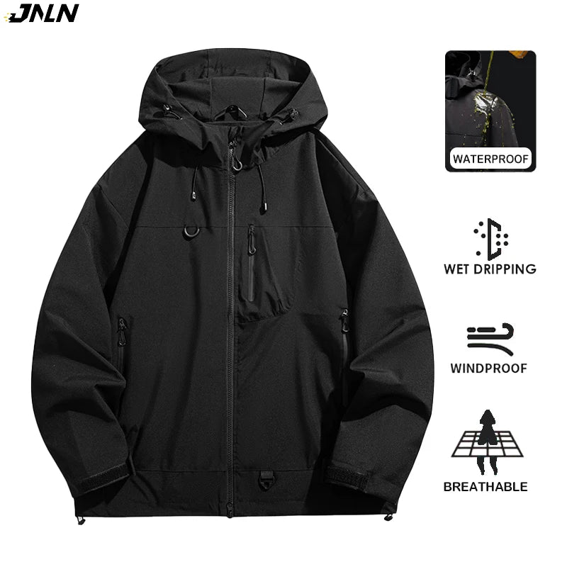 🧥 JNLN Unisex Waterproof Windbreaker – Single‑Layer Outdoor Jacket