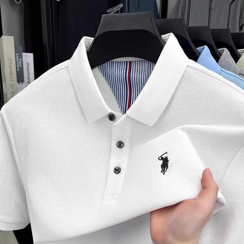 🐎 100% Pure Cotton Pony‑Embroidered Men’s Polo Shirt