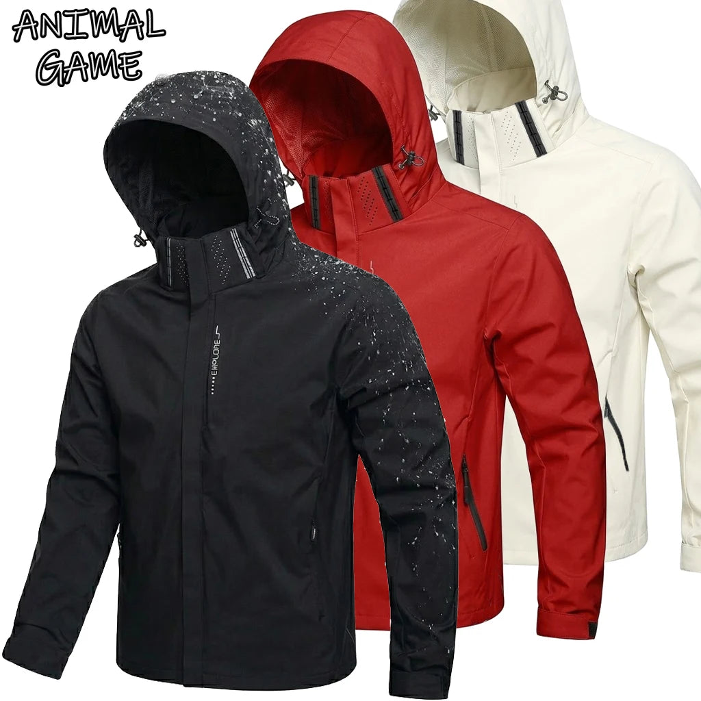 Men’s Outdoor Waterproof Jacket / Windproof Hooded Coat