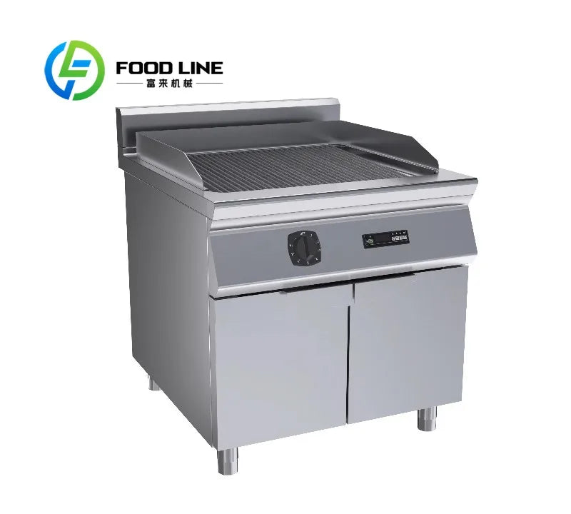 Commercial Electric Chargrill with Cabinet Electric Grill Griddle Stainless Steel BBQ Grill for Hotel & Restaurant