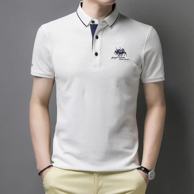 🎩 Men’s Embroidered Short‑Sleeve Polo Shirt