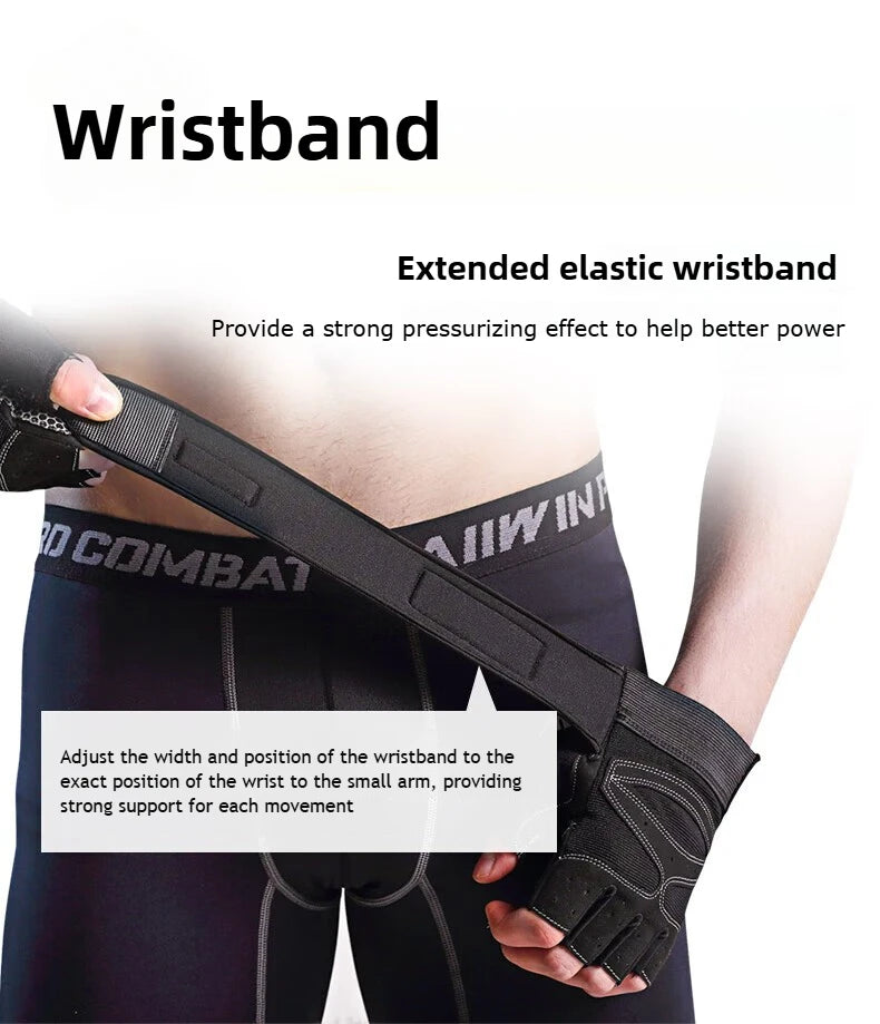 🧤 Half‑Finger Workout Gloves – With Wrist Wrap Support