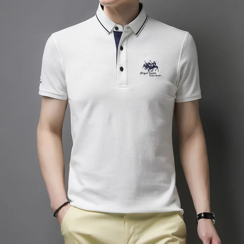🎩 Men’s Embroidered Short‑Sleeve Polo Shirt