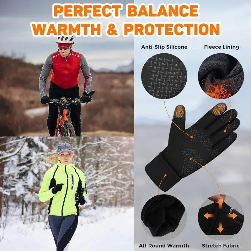 🧤 Men  Winter Thermal Gloves – Windproof, Touchscreen, Non‑Slip
