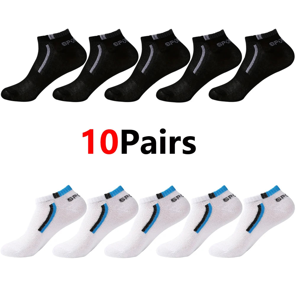 🧦 30 Pairs Men’s Mesh Ankle Socks | Color‑Block Sports & Casual