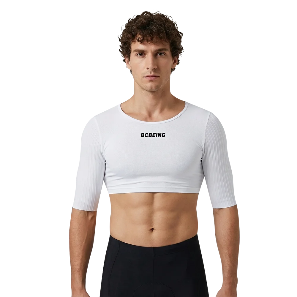 Race‑grade aerodynamic first layer | Reduces wind drag | Snug compression fit