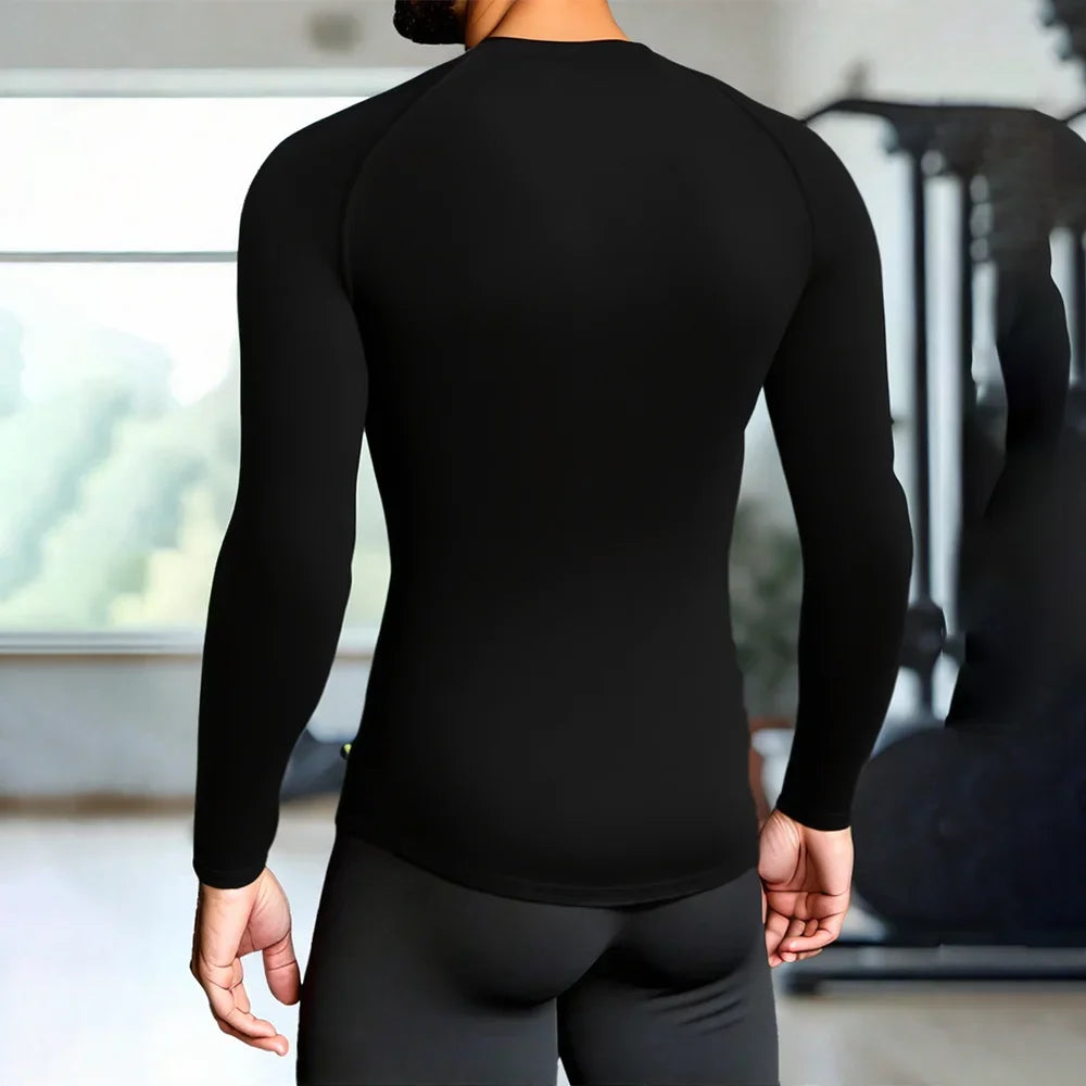 🖤 Men’s Black Compression Long Sleeve Base Layer